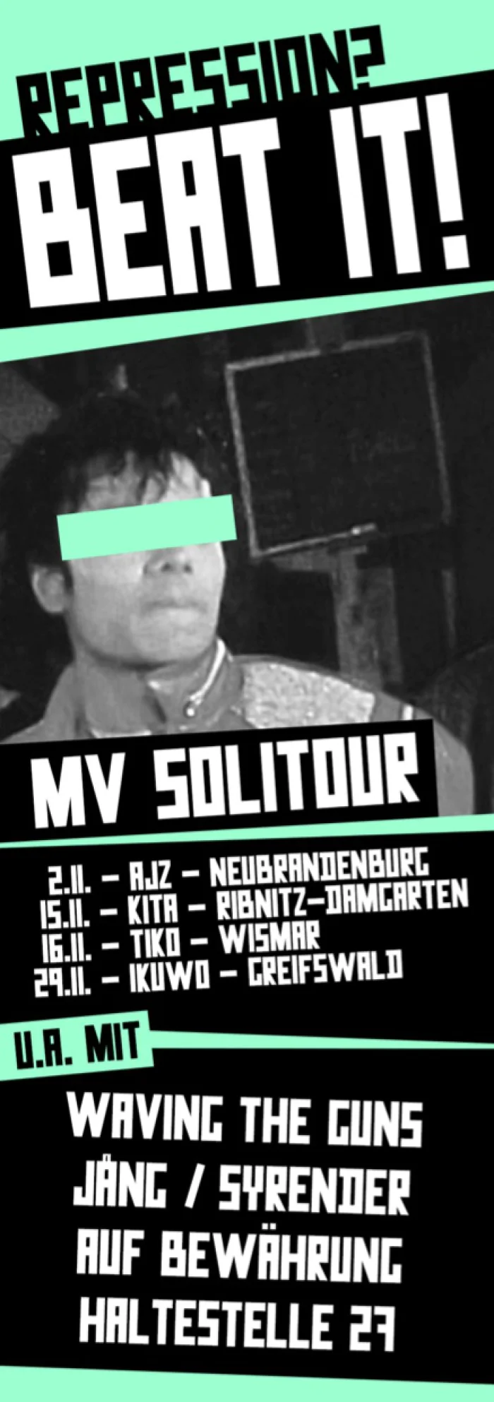 Flyer: Initiative Kantholz + Jång / Syrender + Haltestelle 27