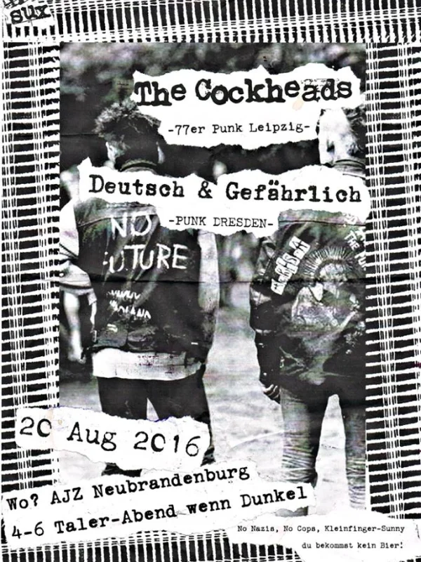 Flyer: THE COCKHEADS + DEUTSCH & GEFÄHRLICH