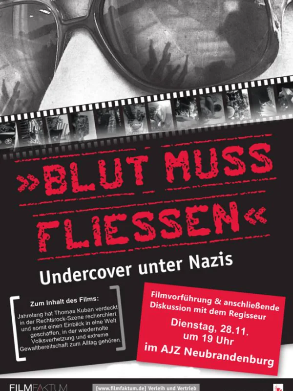 Flyer: BLUT MUSS FLIESSEN UNDERCOVER UNTER NAZIS
