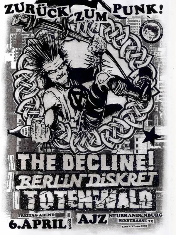 Flyer: THE DECLINE! + TOTENWALD + BERLIN DISKRET