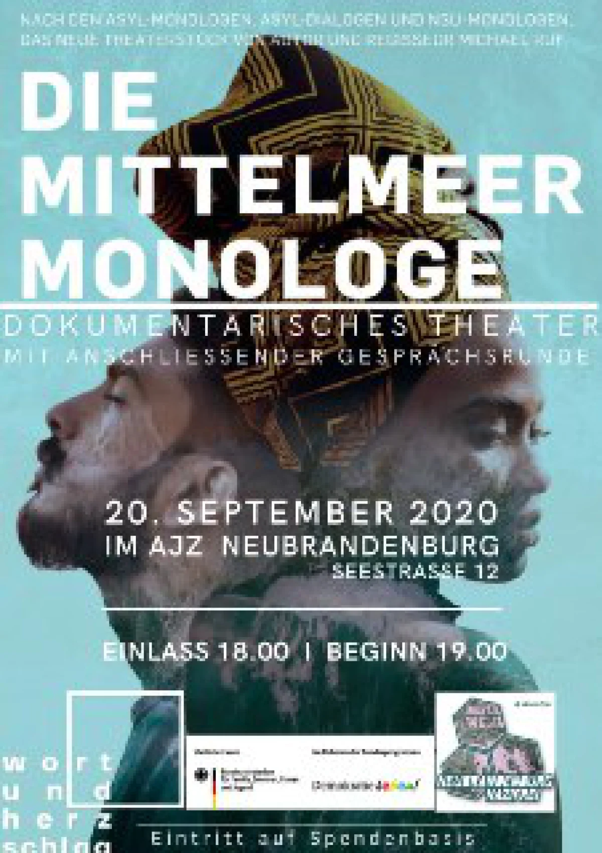 Flyer: DIE MITTELMEER-MONOLOGE OPEN AIR