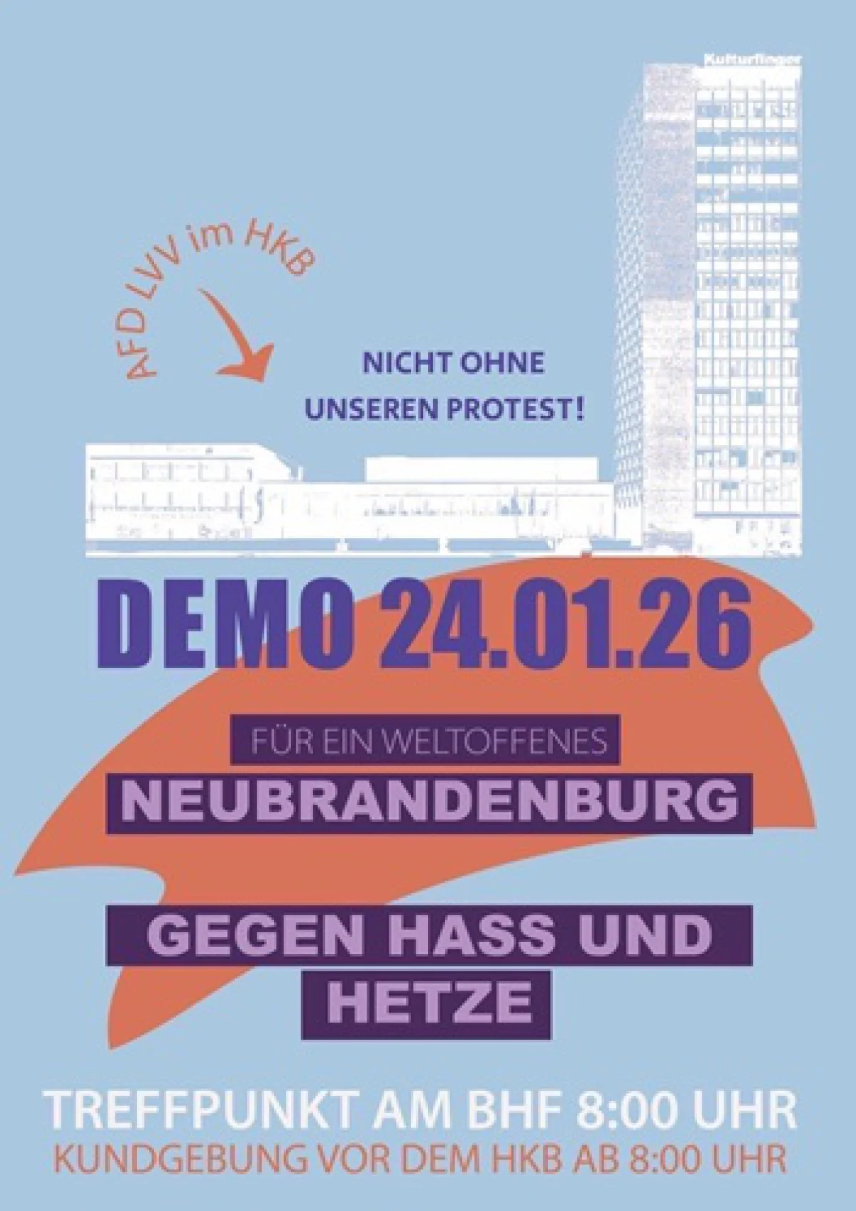 Flyer: FÜR EIN WELTOFFENES NEUBRANDENBURG - GEGEN HASS UND HETZE